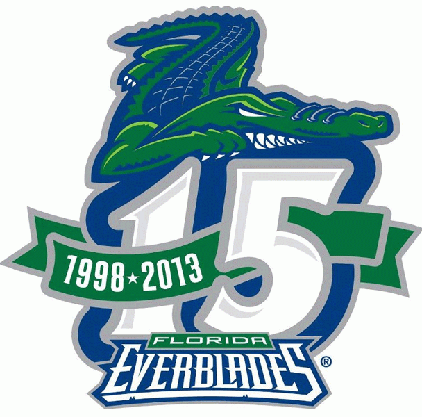 Florida Everblades 2013 Anniversary Logo iron on transfers for clothing